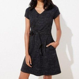 2 /$20 Ann Taylor Loft Shimmer Tweed Tie Waist Dress 12